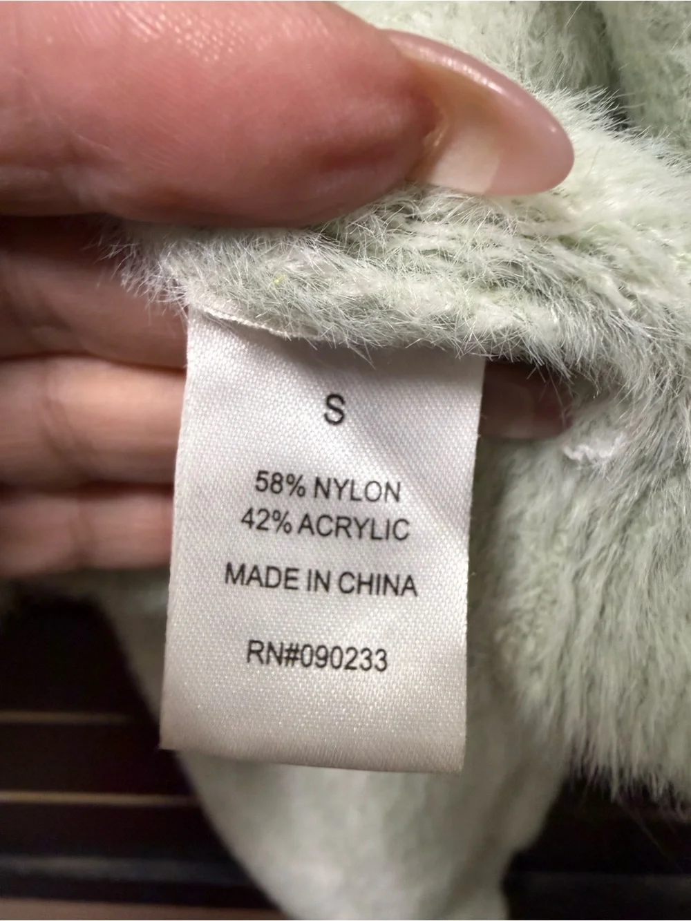 Kendall + Kylie 2 Piece Fuzzy Cardigan & Cami Set Mint Green Plaid Small